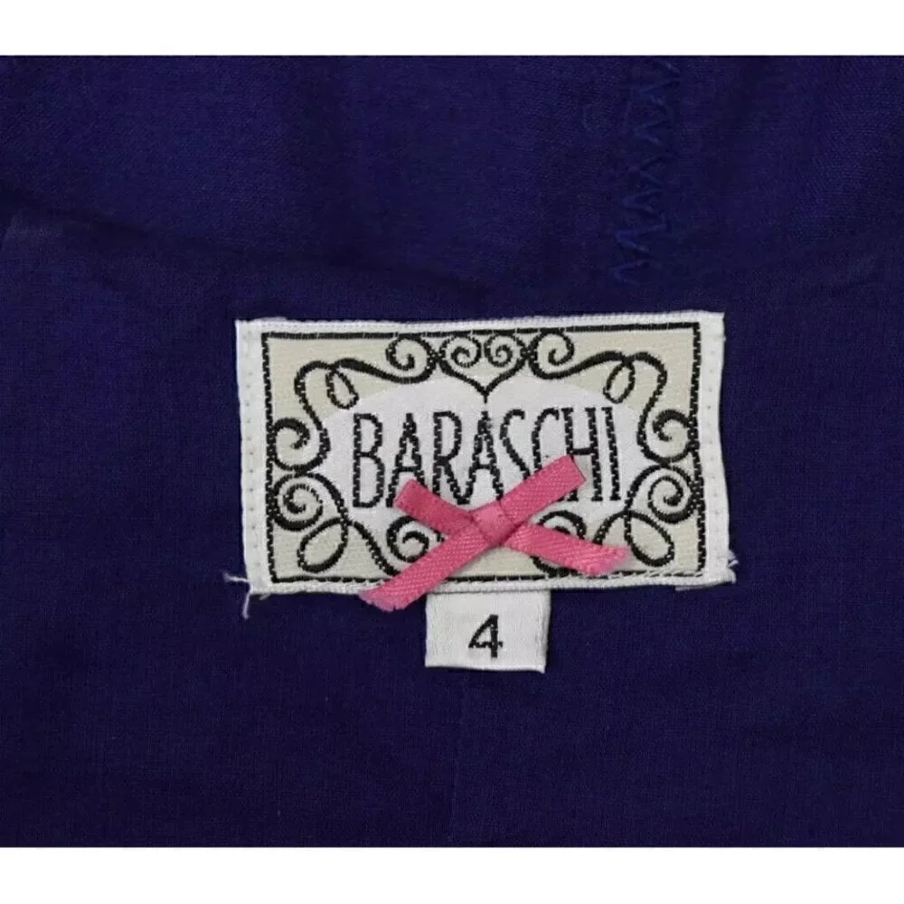 YOANA BARASCHI ROSETTE NECKLINE INDIGO-PURPLE DRESS - Picture 7 of 8